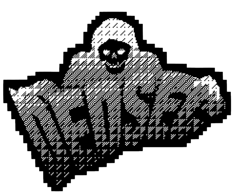 A glitching spectral figure looming over the CipherHunt grounds